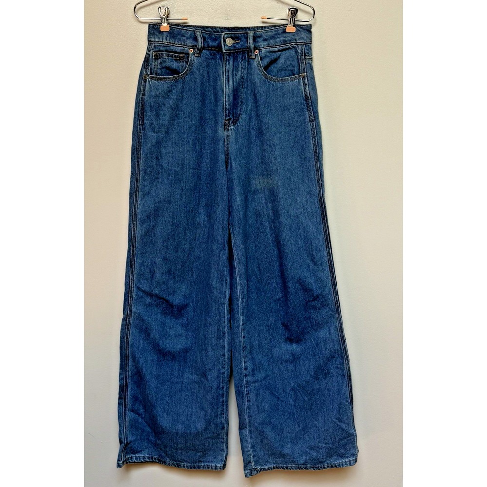 TWIK PAR SIMONS Womens Barrel Leg Denim Jeans Size 27 Modern Folk Fit Trendy